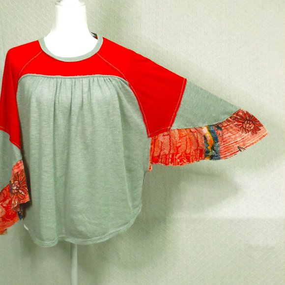 Free People Tops - We The Free for Free People Patchwork Bat Wing Top